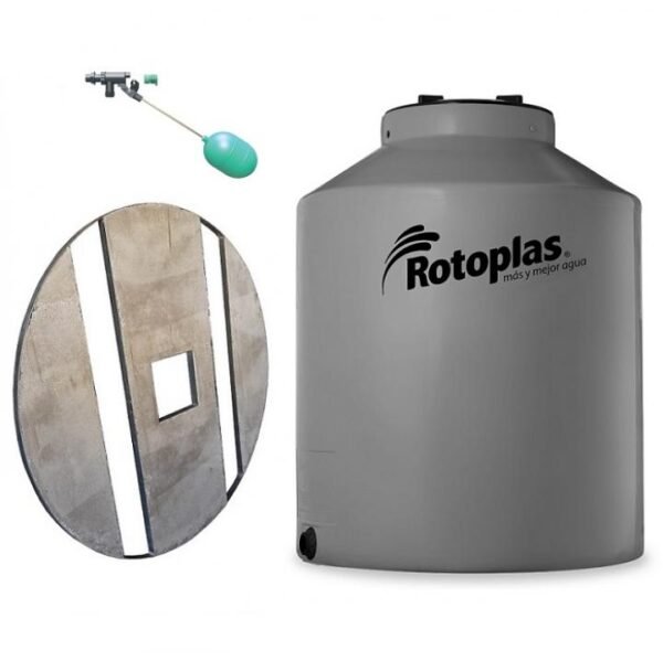 Tanque Rotoplas 600 L Tricapa con base y flotante