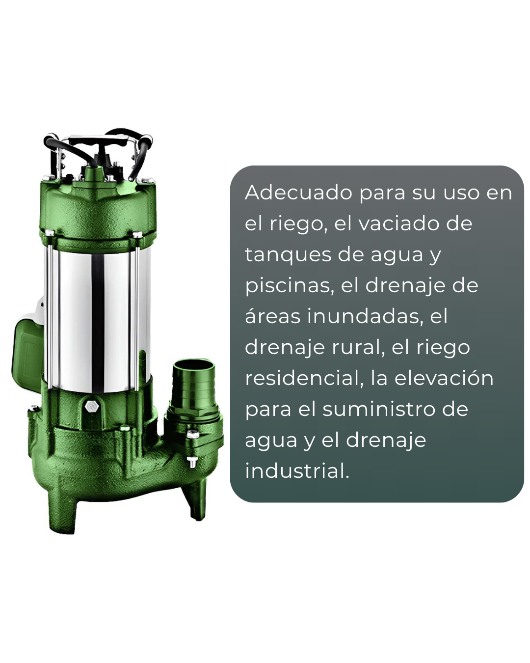 Drain 800 Plus Rowa 1 Hp Bomba Sumergible Para Aguas Residuales - Imagen 3